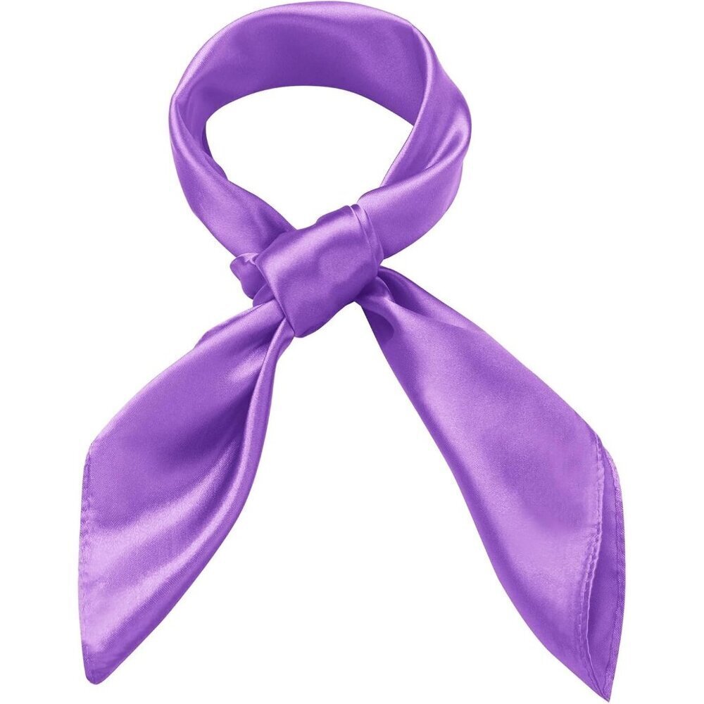 Women's Purple 1 Silk Feeling Scarf 23.6'' Square Satin Scarf Neck Head Bandana